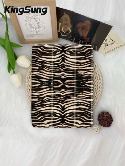 Kingsung 斑马纹平板电脑保护套，适用于 iPad 9.7/10.2/10.5/10.9/12.9/Pro 11（第十代）、Galaxy Tab S6 Lite 10.4、Kindle Paperwhite（第十二代，2024 年款）、Kindle（第十一代，2022 年款）、Kobo Clara Color，柔软防震保护，智能支架/自动唤醒/睡眠功能