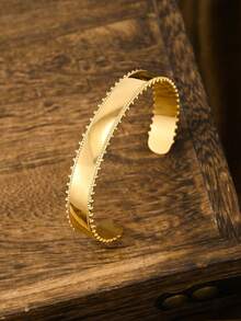 2pcs/Set 18K Gold Plated Stainless Steel Water Drop Bracelet & Ring Set, Women Jewelry, Wedding Party, Dating Gift - Yellow Gold - View 5