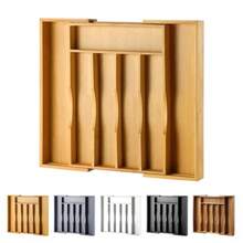 Expandable Bamboo Kitchen Drawer Organizer For Cutlery And Utensils Adjustable Bamboo Wood Cutlery Tray In Drawer For Flatware And Silverware In Kitchen Natural - Natural - View 1