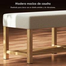 HOMCOM Shoe Changing Stool - Crème et bois naturel - Voir 4