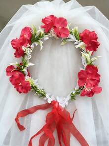 1 Stück Blumenkrone Haarschmuck, Teenager Haarschmuck, Feenkostüm, Bankett Dekoration, Hochzeitsoutfit, Feenelf, Frühlingsreise Dekoration, geeignet für Party und tägliches Tragen, geeignet als Teenager Geschenk, Fotorequisite - Verschiedenfarbig - Übersicht 11
