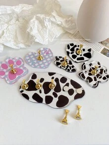 美甲装饰品，黑白豹纹、猫爪、心形、椭圆形底座美甲树脂贴片套装，配金色小金属合金甲片，韩式美甲配件，美甲装饰展示工具及道具 - 彩色 - 查看 6