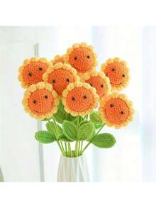 6 bông hoa hướng dương móc thủ công, hoa nhân tạo dệt, hoa hướng dương dệt vĩnh cửu, hoa hướng dương mỉm cười sống động như thật, hoa được bảo quản, thích hợp làm quà tặng Giáng sinh, Lễ Tạ ơn, Sinh nhật, Đám cưới, Lễ tốt nghiệp, Ngày Nhà giáo. Thích hợp trang trí nhà hàng, phòng khách, phòng ngủ, quà tặng ngày lễ và trang trí Halloween. - gừng - Xem 6