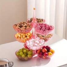 Fruit Plate, Living Room Coffee Table, Household Snack Display Plate, Dried Fruit Plate, Multi-Grid Coffee Table, Fruit, Tea, Snacks And Snack Plate - Khaki - View 2