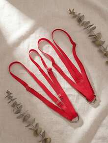 2pcs Bride Leg Chain Elastic Strap Criss-Cross Versatile Niche Heart Circle Garter For Bride - Red - View 6