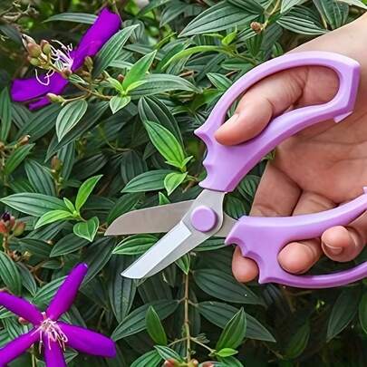 Kéo cắt tỉa cành, kéo cắt hoa chuyên nghiệp với tay cầm nhiều màu sắc thoải mái, kéo làm vườn thích hợp để cắm hoa, cắt tỉa cây cảnh, tỉa cành cây, hái quả - Màu tím