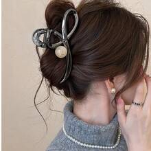 1pc Resin Criss-Cross Ball Hair Claw - Multicolor - View 5