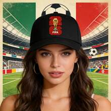 2026 US-Canada-Mexico World Cup-Themed Baseball Cap, Classic Hercules Cup Logo, Standard For Fans To Watch The Game, The Sense Of Atmosphere Is Full Of Good Things, The  Is Out Of The Street And The Buff Is Full, And The Exclusive Fashion Decoration Single Item For Fanatical Fans - 黑色 - 查看 3