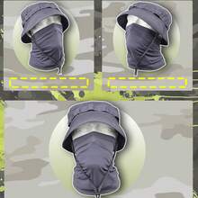 2 Stück Set Camouflage Sonnenschutz Boonie Hut mit Nackengamasche für Herren Damen, breite Krempe UV-Schutz atmungsaktiver Fischerhut und Gesichtsmaske Schal, geeignet für Angeln, Wandern, Safari, Outdoor Sport, Sommer, Strand, Urlaub - Verschiedenfarbig - Übersicht 5