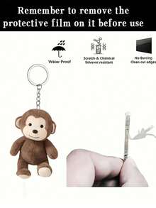 1pc 2D Acrylic Monkey Pendant - Car Interior Hanging Decor, Keychain And Wallet Accessory. Perfect Gift For Valentine's Day And Halloween. Home, Bedroom Or Car Decoration. Exquisite Craftsmanship Durable Monkey Design Keychain. - Monkey Keychain - View 8