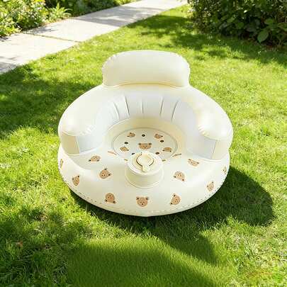 One Infant Learning Seat/Sofacial/Inflatable Infant Seat/Baby Chair/Baby Mat, Suitable For Babies 3 Months And Older (Manually Press To Inflate, No Air Pump Required). Images Are For Reference Only; Please Confirm The Size Is Suitable For Your Baby.