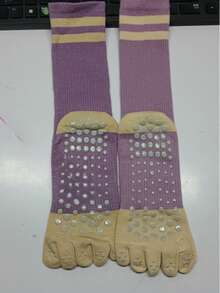 1 par de separadores de dedos de los pies, calcetines de yoga, calcetines largos para mujer antideslizantes para deportes - Multicolor - Ver 5