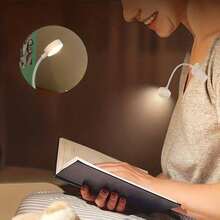 1个4LED白色夹式阅读灯，护眼阅读灯，可充电阅读灯，3种色温，可调光，迷你便携式夹式阅读灯（电池/可充电300mAh） - 多色1 - 查看 9