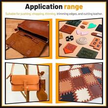 [Free Shipping]Leather  With Ebony Wooden Handle, Sharp Round Head Craft Skiving Cutting Tools, Leather WorFKing Tools For Cutting, Skiving, Crafting & Artistic Project (S+L) - 小號+大號 - 查看 6