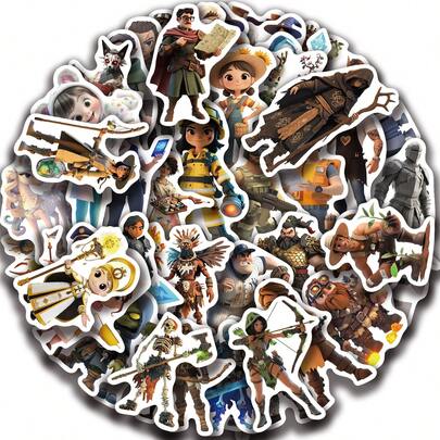 50 piezas Pegatinas de fantasía de dibujos animados, pegatinas de garabatos creativos, suministros de oficina, pegatinas para teléfonos móviles y computadoras, de alto valor, duraderas, exquisitas, pegatinas geniales, diseños de dibujos animados coloridos clásicos, decoraciones de regalos, decoraciones de fundas de teléfonos, reutilizables, diseños de dibujos animados coloridos, adecuados para botellas de agua, patinetas, teléfonos móviles, etc. Perfecto para útiles escolares y una opción principal para regalos festivos.