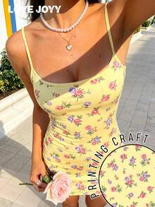 Đầm hai dây in hoa phong cách Y2K LOVE JOYY dành cho nữ, kiểu dáng ôm sát, thích hợp cho kỳ nghỉ xuân/hè và hẹn hò. - Nhiều màu - Xem 3