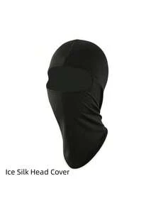 1 Stück, Herren Outdoor Radfahren Sonnenblende, schwarze Vollgesichtsmaske, elastisches Material, feuchtigkeitsableitend, staubdicht, schnelltrocknend, geeignet für Motorräder - Verschiedenfarbig - Übersicht 2