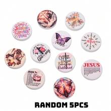 5 hạt silicon hình Chúa Giê-su ngày Thứ Sáu Tuần Thánh, 28mm, in chữ/họa tiết ngẫu nhiên, hạt trang trí kỷ niệm Kitô giáo, thích hợp để tự làm đồ trang trí, dùng cho các sự kiện tưởng niệm hoặc làm mặt dây chuyền vòng tay. - Nhiều màu - Xem 9