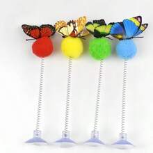 Cat Spring Ball Toy With Suction Cup And Butterfly Design, Durable Fabric Interactive Self-Entertainment Cat Toy, Suitable For All Breeds, No Battery Required, Pet Entertainment | Interesting Design | No Battery Needed - Multicolor - View 8