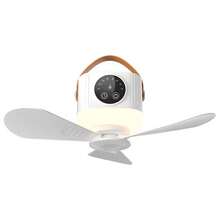 3600 MAh Small Ceiling Fan With LED Light And Remote, Adjustable Speeds And Brightness, Light Socket Fan For Bedroom, Kitchen, Living Room - Multicolor - View 2