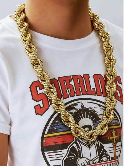 1pc Men's Hip-Hop Metal Thick Rope Chain Necklace, High-End And Stylish, Suitable For Daily Commute, Dates, Gatherings, And Workplace Outfits. Pairs Well With Suits For A Polished Look, T-Shirts For A Casual Chic Vibe, And Sweaters For A Layered Sophisticated Style. Unisex Design Fits Both Men And Women, With A Refined And Substantial Feel, Easily Elevating The Overall Outfit. An All-Season Versatile Choker Necklace.