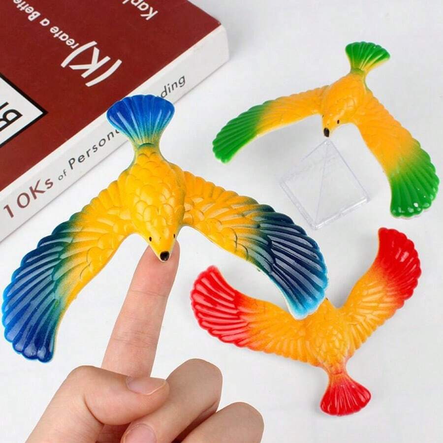 1个创意重力平衡老鹰鸟玩具，怀旧减压玩具 - 彩色 - 查看 1