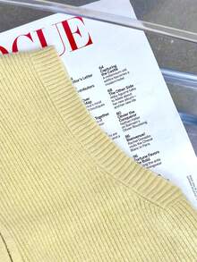 Autumn/Winter New Ribbed Knit Vest, Coffee Color, Sleeveless, Double Zipper, Casual Commute Layering Essential - Yellow - View 7