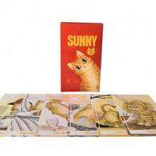 English Sunny Cat Tarot Cards Game, Casual Gathering, Holiday Cards, Party Game Activities - Red - View 6