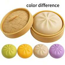 Bộ 2 món (1 nồi hấp + 1 bánh bao hấp) Mô phỏng bánh bao hấp khổng lồ, đồ chơi giảm căng thẳng, đồ chơi nghịch ngợm có nồi hấp, đồ chơi bóp đàn hồi chậm, giao màu ngẫu nhiên, quà tặng sáng tạo, đồ chơi nghịch ngợm, đồ trang trí, đồ chơi giảm căng thẳng (Sự khác biệt/lỗi nhỏ về màu sắc đôi khi là bình thường do chụp ảnh) - Nhiều màu - Xem 10