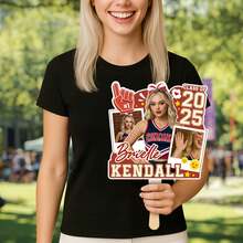 1pc/3pcs/6pcs Personalized Face Fan With Wooden Handle Custom Photo Head Fan Cheerleading 2026 Graduation  Birthday Party Favors Creative Celebration Prop - Color 1 - View 3