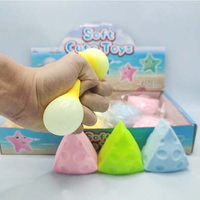 巨型挤压奶酪 - 柔软可挤压的多色奶酪块 | 咕噜咕噜礼物，趣味成人奶酪 | 舒缓感官压力的奶酪球 - 阳光娱乐