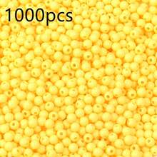 1000 Stück/Packung einfarbige runde Acrylperlen, 4mm bunte lose Perlen für DIY Armbänder, Halsketten, Handyketten, Schlüsselanhänger Abstandsperlen - Einfarbige runde Perlen - Übersicht 13