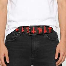 Original Cross-Print Belt Cowgirl & Cowboy Belt With Classic, Minimalist Buckle Belt For Men Women - Multicolor - View 2