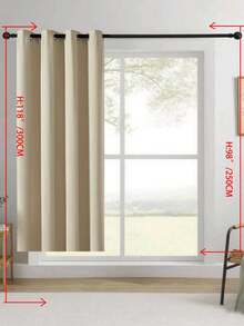 1片/2片装窗帘，遮光窗帘，隔热，不透光窗帘，带孔眼，遮光，防紫外线，卧室客厅室内装饰，隔热遮光窗帘 - 重型遮光带孔眼窗帘，适用于卧室和客厅，保护隐私和调节温度的窗帘，客厅窗帘 - 米色 - 查看 41