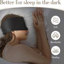 奢华真丝睡眠眼罩，全眼罩设计，可调节，透气亲肤，遮光效果好，助您安享睡眠，是旅行和办公室小憩的理想之选。 - 黑色-1pc - 查看 5