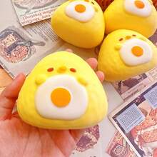 Squishy Cute Chick Bread Squishy Toy, Soft Slow Rebound Stress Relief Squeeze Ball, Kawaii Chicken Food-Shaped TPR Vent Fidget Toy For Teens & Adults, Anxiety Relief Desk Decor - Multicolor - View 8