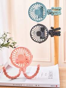 Portable Mini Fan With Flexible Tripod, USB Rechargeable Handheld Clip Fan With LED Night Light, 3 Speed Adjustable Silent Personal Cooling Fan For Travel, Desk, Car And Camping, Handheld Portable Fan With Flexible Tripod, Octopus Fan, Commencement, Congrats Grad, Portable Tools, Summer Essentials, Summer Portable - Octopus Fan - View 10