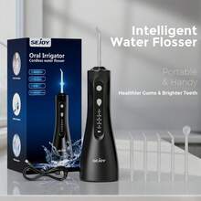 Sejoy Water Flosser, 300ml Water Tank With 5 Nozzle Tips, 5 Modes, USB Charging, For Home And Travel, IPX7, Dental Irrigator,Best For Gift - 黑色 - 查看 1