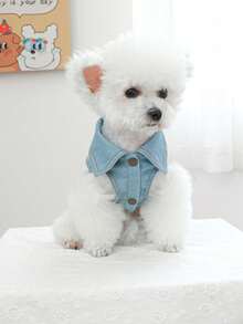 PETCIRCLE Áo khoác cho thú cưng (1 chiếc) dành cho chó nhỏ, bền và chống bẩn - Áo khoác năng động - Màu xanh lam - View 4