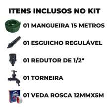 Mangueira De Jardim 15m Metros Reforçada Trançada + Torneira Reforçada + Fita Veda Rosca | Ledmang - A - Visão 3