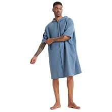 Pahajim Changing Robe With Hood Poncho Towel Adult Quick Dry Microfibre Dry Robe With Zip Oversized For Swim, Surf, Swimming, Beach - Dark Blue - View 2