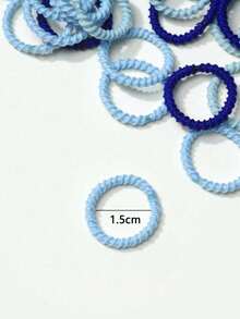 100pcs/Pack Random Color Children's Spiral Hair Ties - Blue - View 4