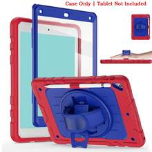 1 Piece, Compatible With IPad Mini (A17) And Mini (6th Generation), Air (5th/4th Generation) 10.9-Inch, (9th/8th Generation)/ 7th Gen 10.2-Inch (2021/2020/2019 Models), (A16) 11th Gen 11-Inch (2025 Model), 9.7-Inch, 6th/5th Gen (2018 And 2017 Models) With 360-Degree Rotating Stand, Shock-Resistant Protective Case - Red + Blue - Red + Blue - View 17