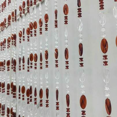 Rèm hạt acrylic 100cm x 200cm có tua rua trang trí, dùng để ngăn phòng.
