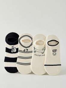 5 Pairs Women's Cartoon Boat Socks, Summer Women's INS Style Short Socks, Casual College Style Socks - Multicolor - View 4