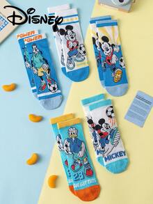 1/5 pares de calcetines de malla Disney para niños - Calcetines de malla transpirables de verano con patrón de fútbol, lindos calcetines de malla de verano adecuados para niños, calcetines de media pantorrilla con tema de fútbol, estilo de dibujos animados coreanos adecuados para niños, calcetines transpirables para estudiantes infantiles - Multicolor - Ver 8