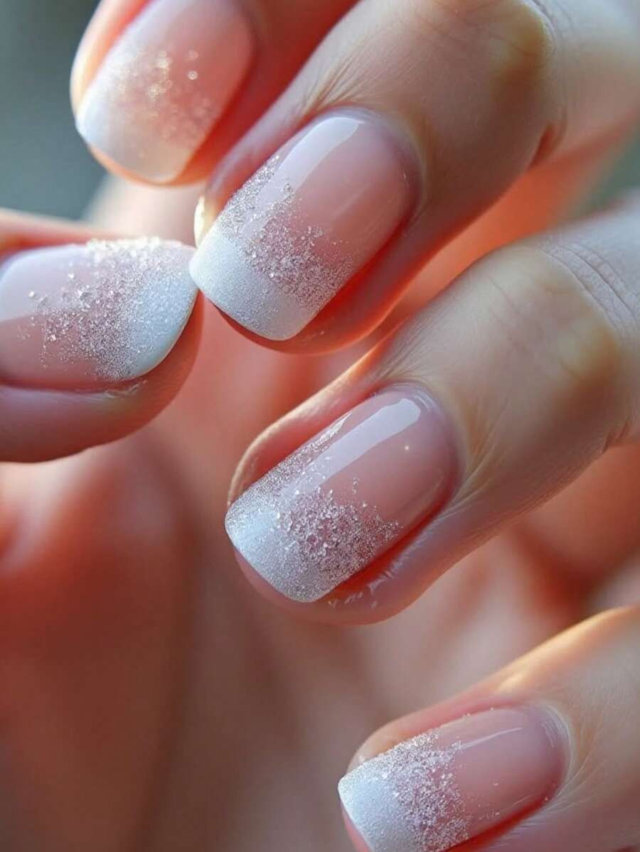 24pcs Press On Nails French Nails Y2k Light Purple Nails Medium Square Glitter Reusable Press On Acrylic Nails Fake Nails Nails Supplies Free Of 24 Pieces Of Jelly Tabs And A Mini File - Mauve Purple - View 1