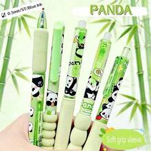 Bộ 5 bút bi gel hình gấu trúc dễ thương, có thể xóa được, tay cầm mềm mại, mực xanh dương, ngòi 0.5mm, tích hợp tẩy, thích hợp cho văn phòng phẩm và học tập, phụ kiện văn phòng phẩm và quà tặng văn phòng phẩm, hộp bút nhiều lớp dung tích lớn, đồ dùng học tập thiết yếu cho năm học mới. - Nhiều màu - Xem 1
