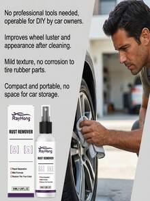 rayhong 1 Box 50ml Car Wheel Rust Remover, Car Wheel Cleaner, Brake Disc Rust Remover, Rust Removal Without Grinding, Renew Cleaning Surface Iron Powder Rust Stains, Wheel Dedicated Cleaning Agent, Removes Rust On Stainless Steel Aluminum Alloy Forklift Rust Remover - Car Wheel Rust Remover - View 11