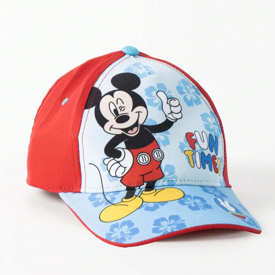 Cerdá Disney 米奇兒童帽，男女童夏季帽，帶帽簷和可調式魔鬼氈，透氣棉滌混紡面料，迪士尼官方授權，西班牙設計夏季配件 - 藍色 - 查看 1